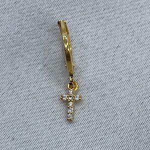 Cute Gold Cross Pendant Diamond 18K Gold Pleated!